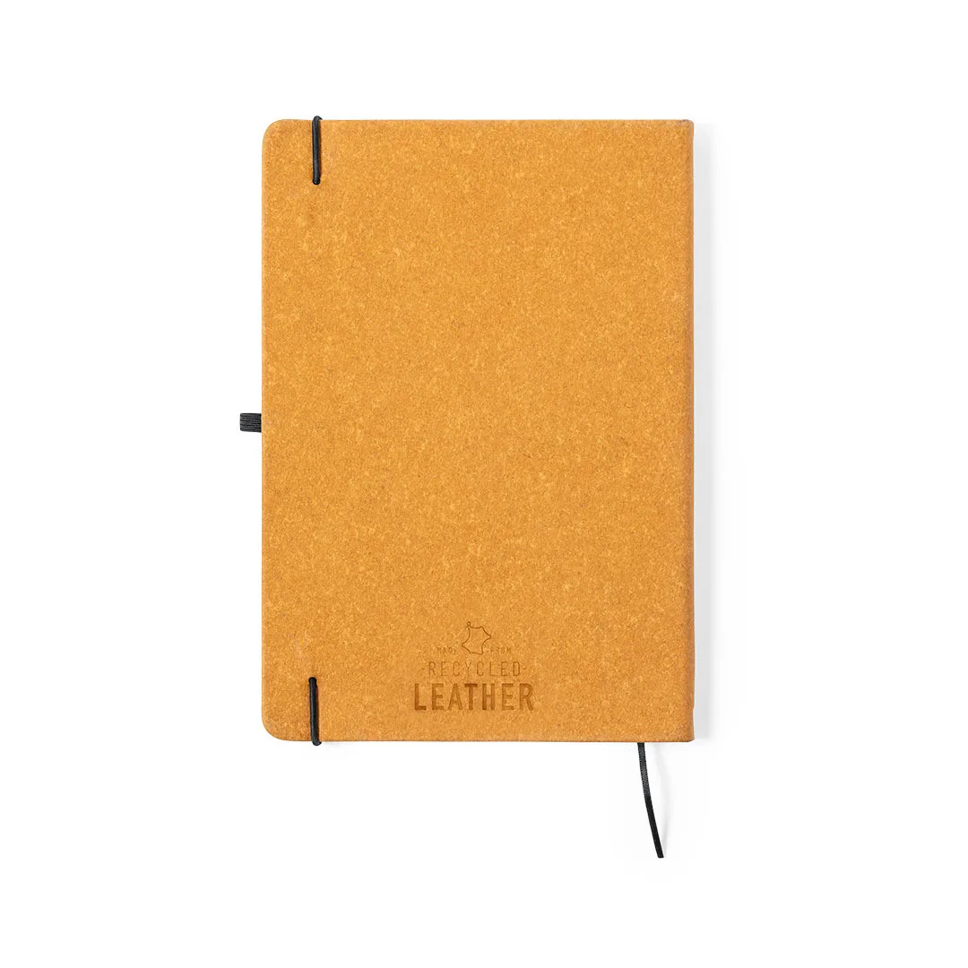 Block notes Tefan, etichetta della pelle riciclata sulla copertina