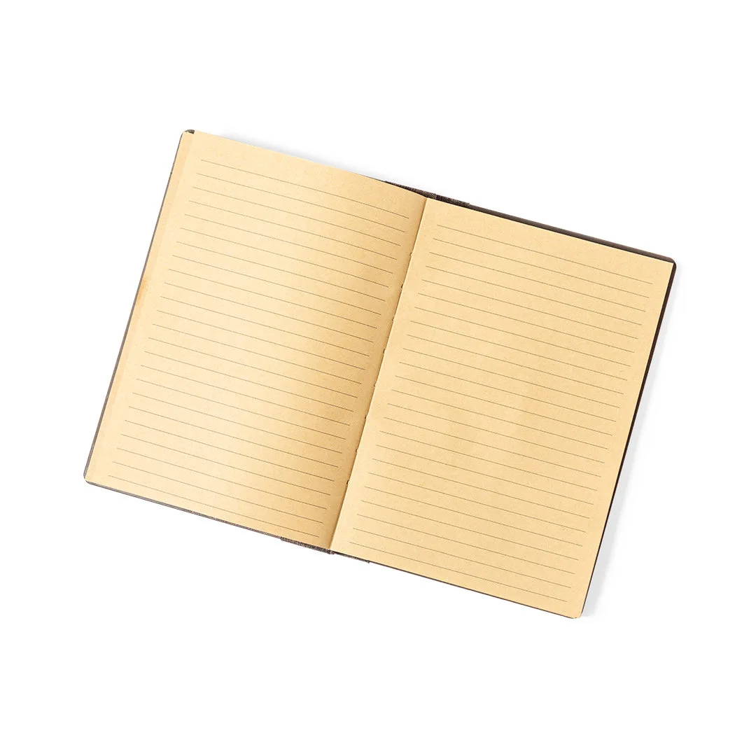 Block notes Lando, dettaglio della grana marrone della copertina