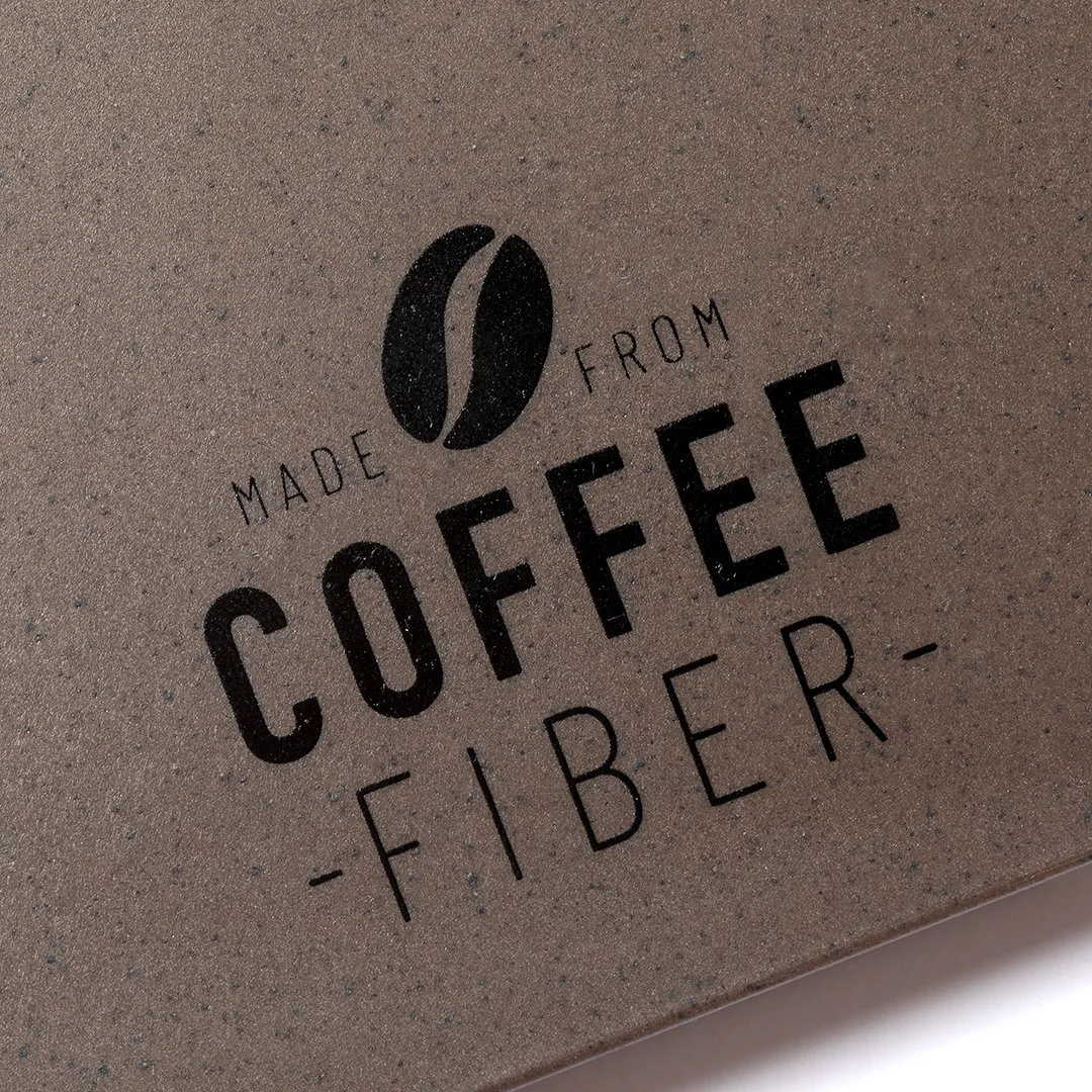 Block notes Lando, etichetta della fibra di caffè sul retro della copertina