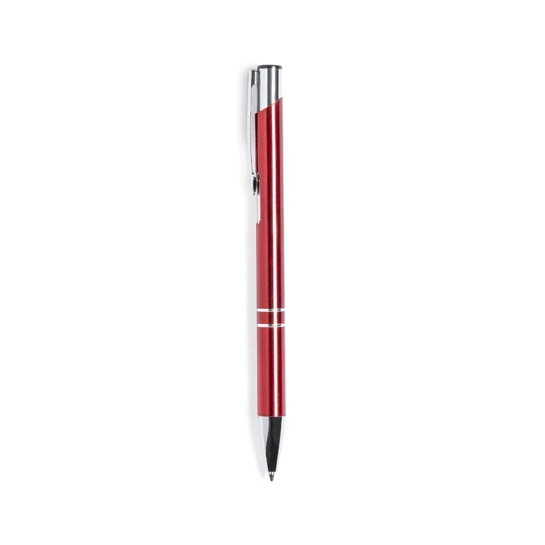 Penna in alluminio riciclato, incisa con il vostro logo nel colore rosso