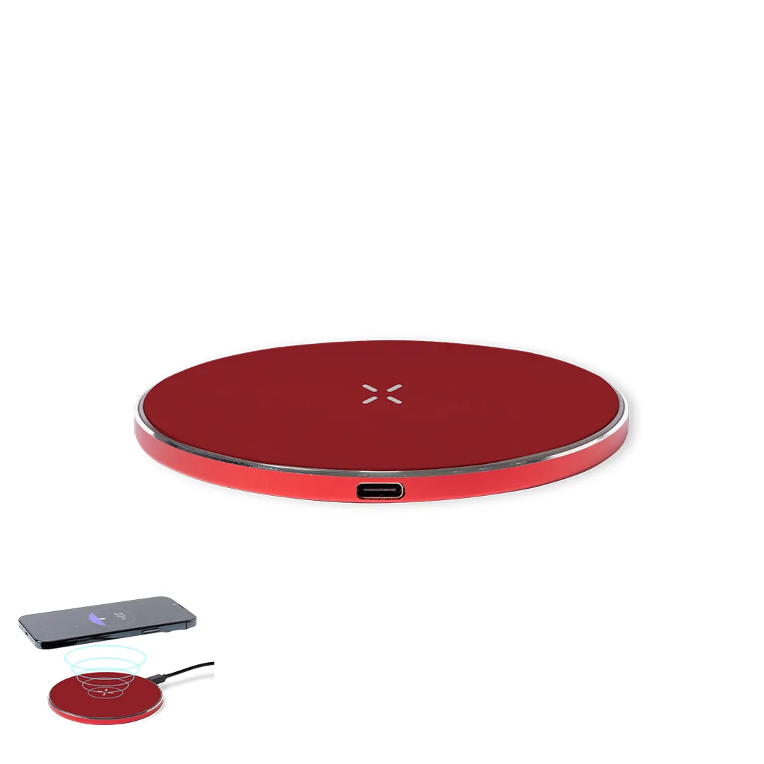 Caricatore wireless Golop tondo, vista frontale su fondo bianco