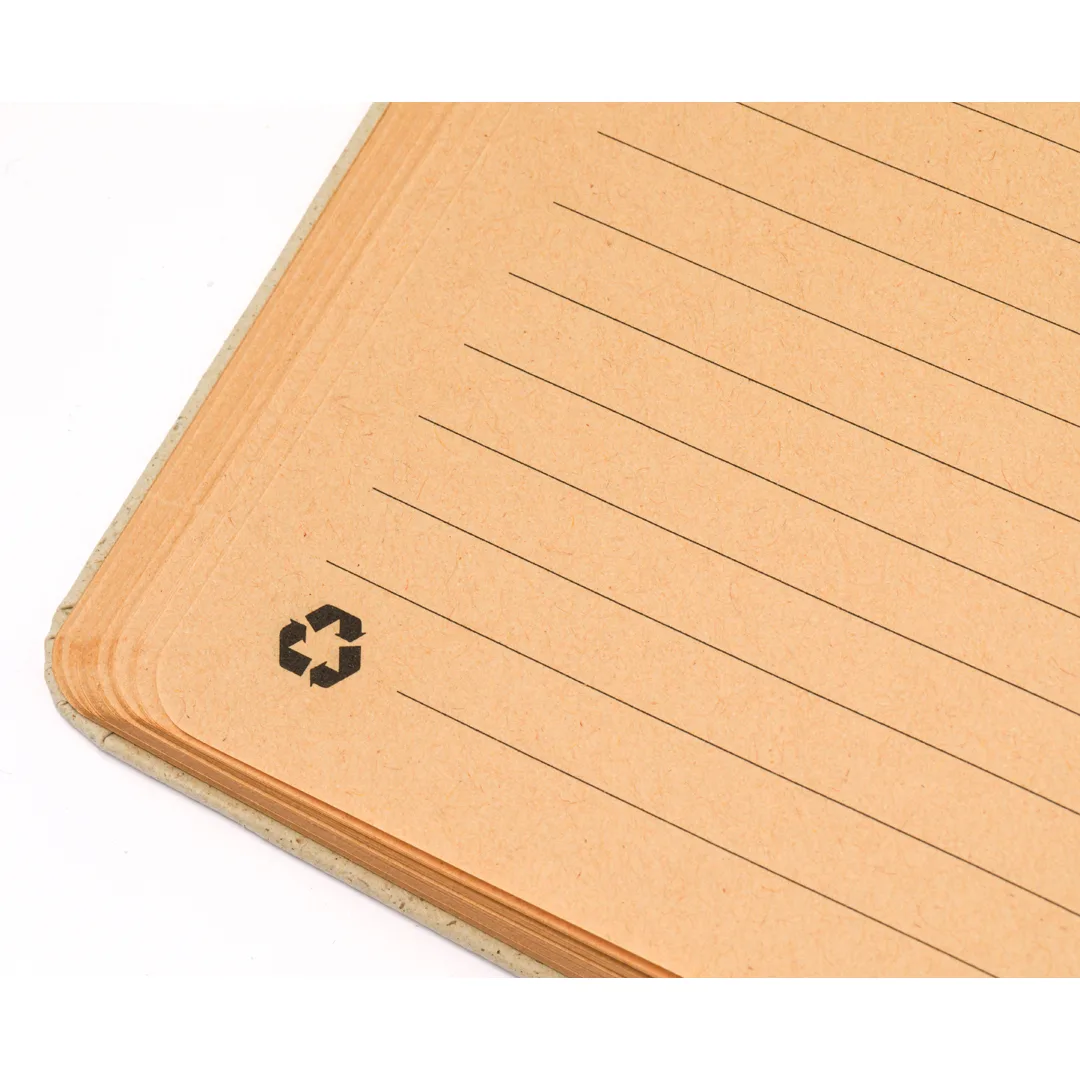 Block notes Yerx, dettaglio della grana della carta d'erba
