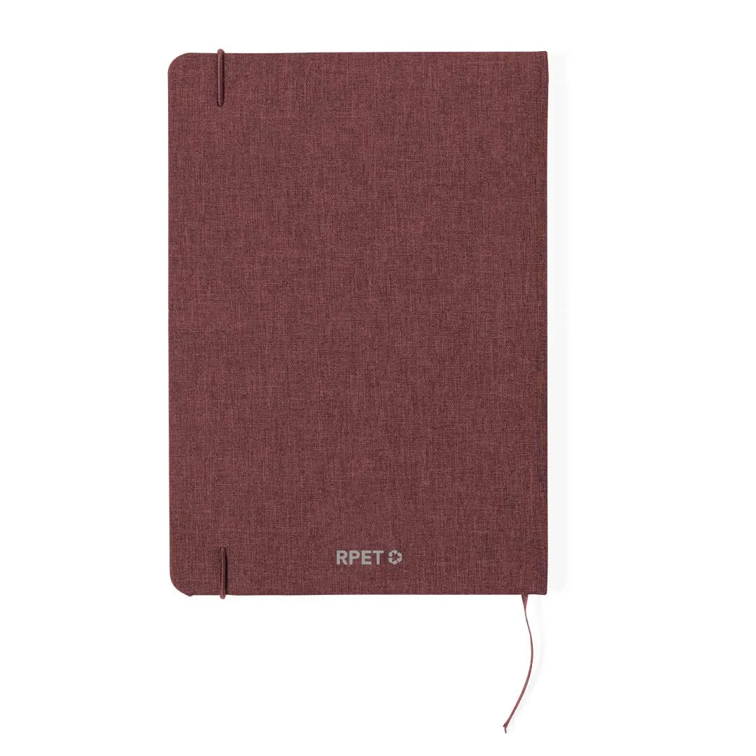 Block notes Renolds, dettaglio dell'indicazione del materiale riciclato sul retro