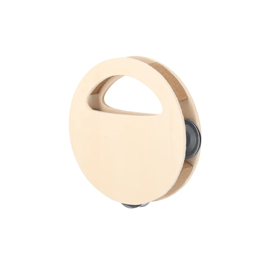 Tamburello di legno Andex da 12 cm su fondo bianco