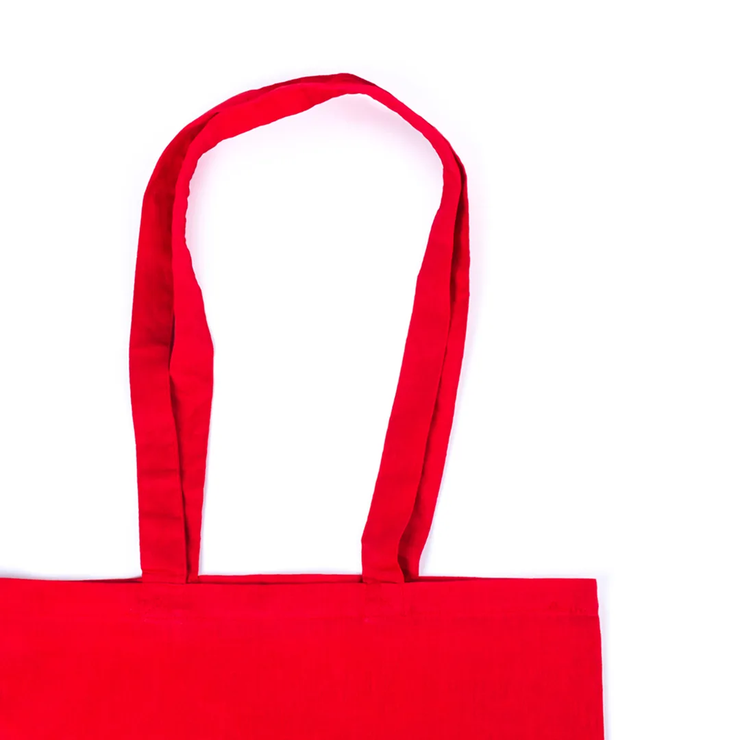 Borsa in cotone Geiser, dettaglio dei manici lunghi cuciti