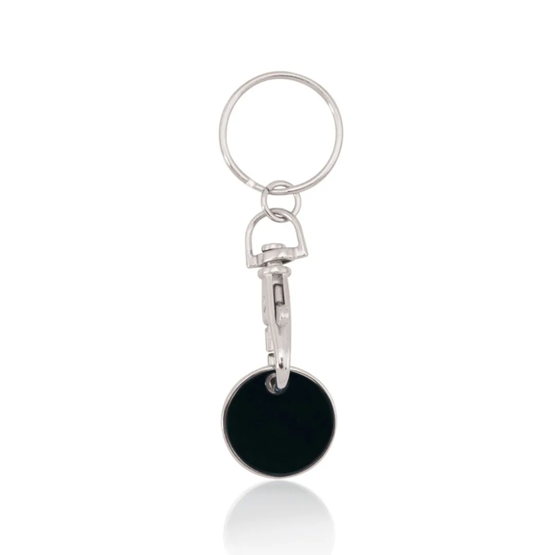 Portachiavi con gettone Euromarket nero