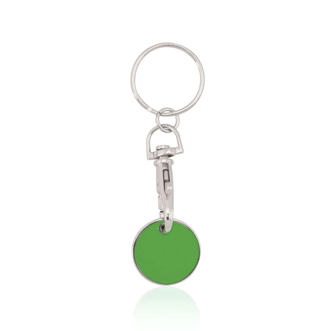 Portachiavi con gettone Euromarket verde