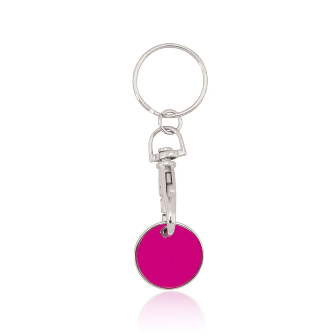 Portachiavi con gettone Euromarket fucsia
