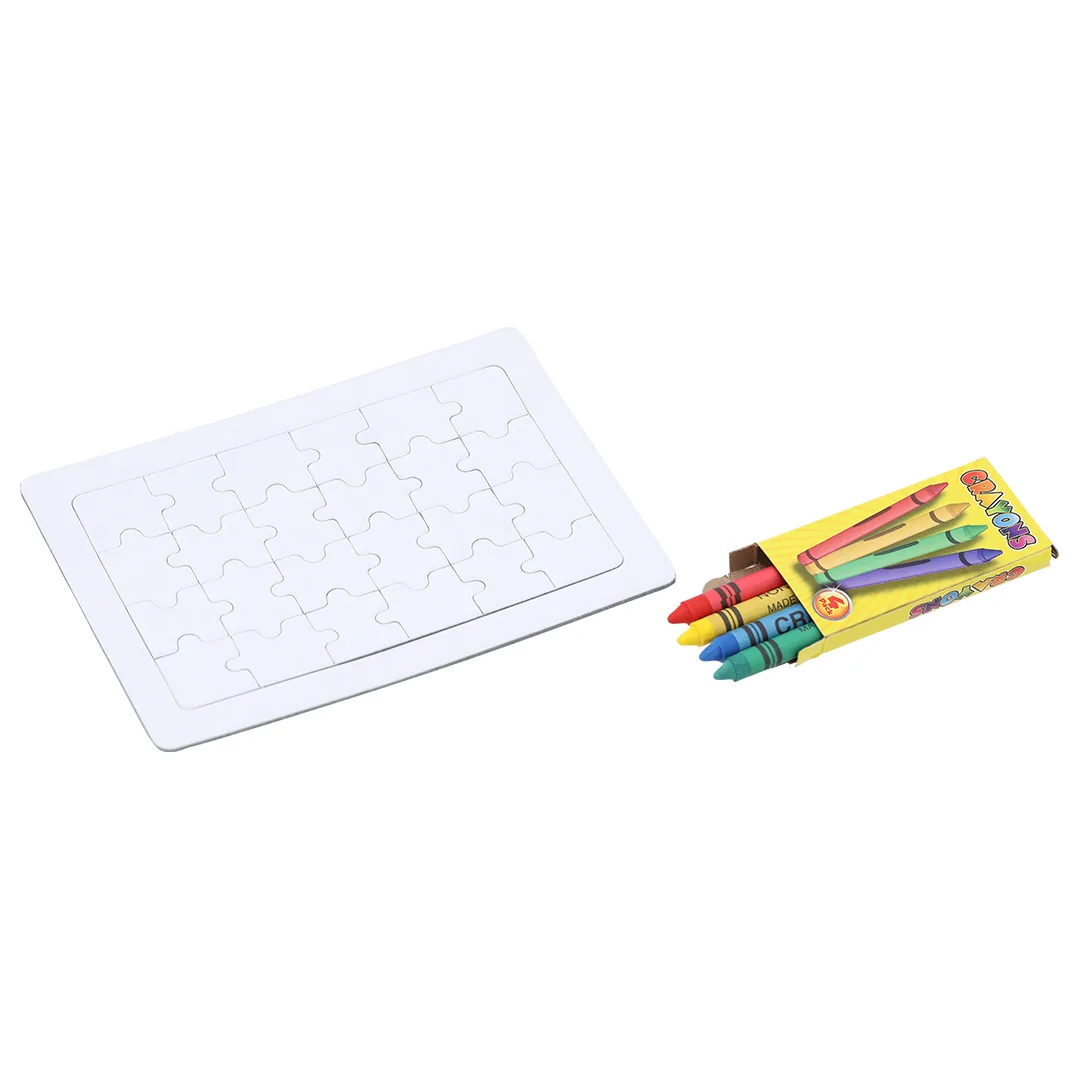 Puzzle Zeta smontato, le 24 tessere di cartone bianco