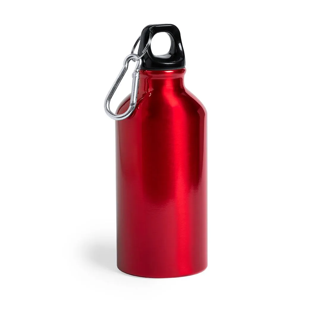 Borraccia in alluminio 400 ml, incisa con il vostro logo nel colore rosso