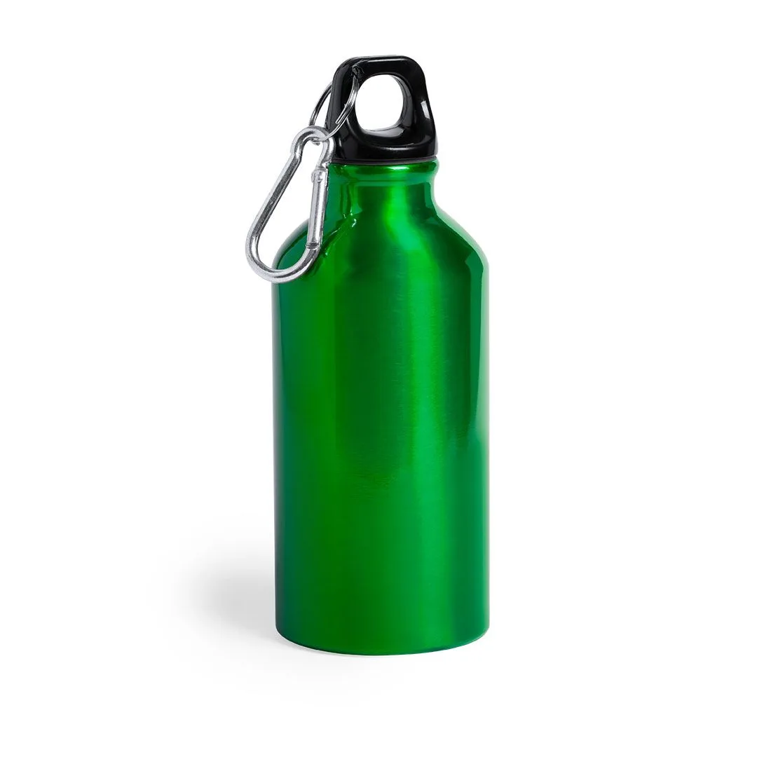 Borraccia in alluminio 400 ml, incisa con il vostro logo nel colore verde