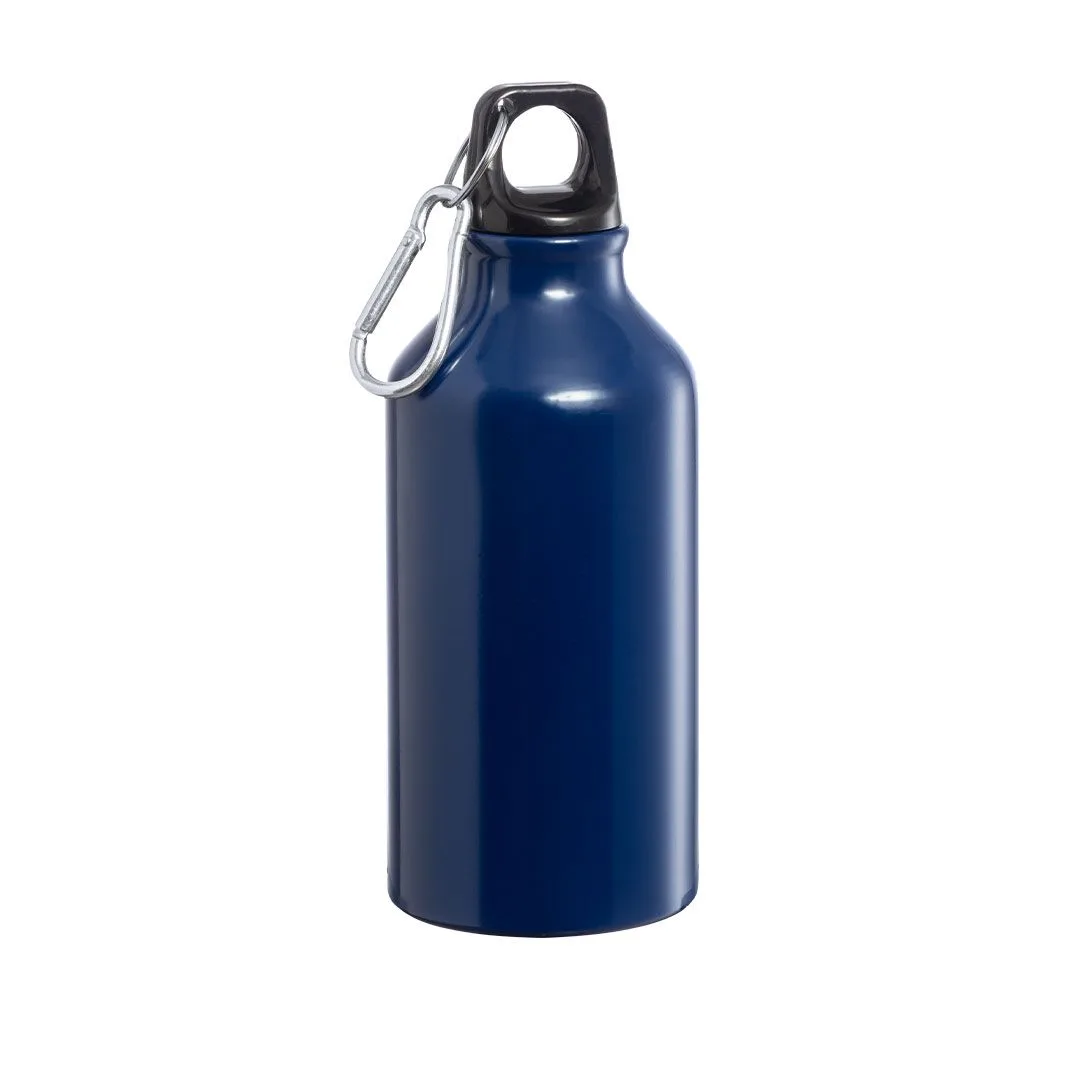 Borraccia in alluminio 400 ml, incisa con il vostro logo nel colore blu navy