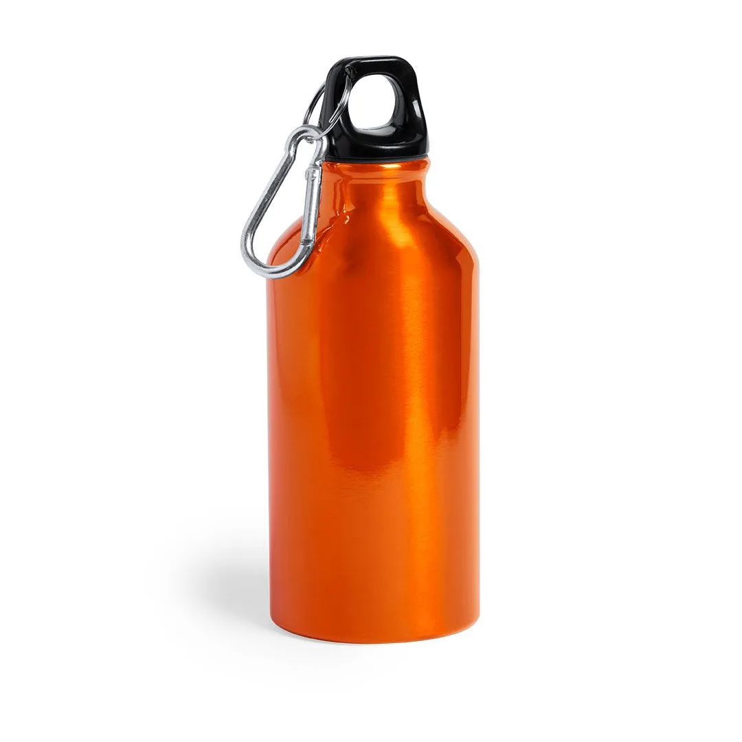 Borraccia in alluminio 400 ml, incisa con il vostro logo nel colore arancione