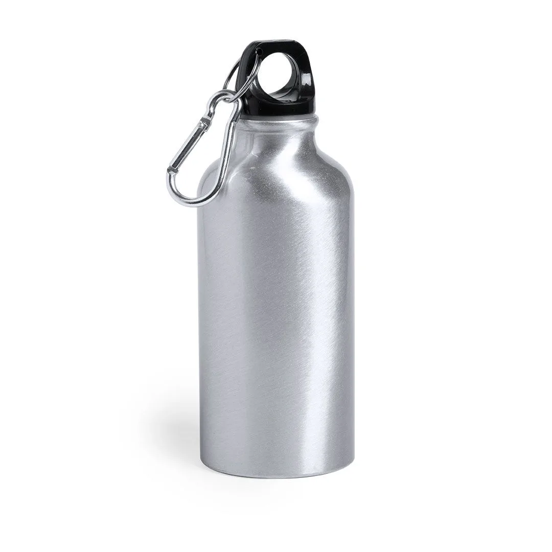 Borraccia in alluminio 400 ml, incisa con il vostro logo nel colore argentato