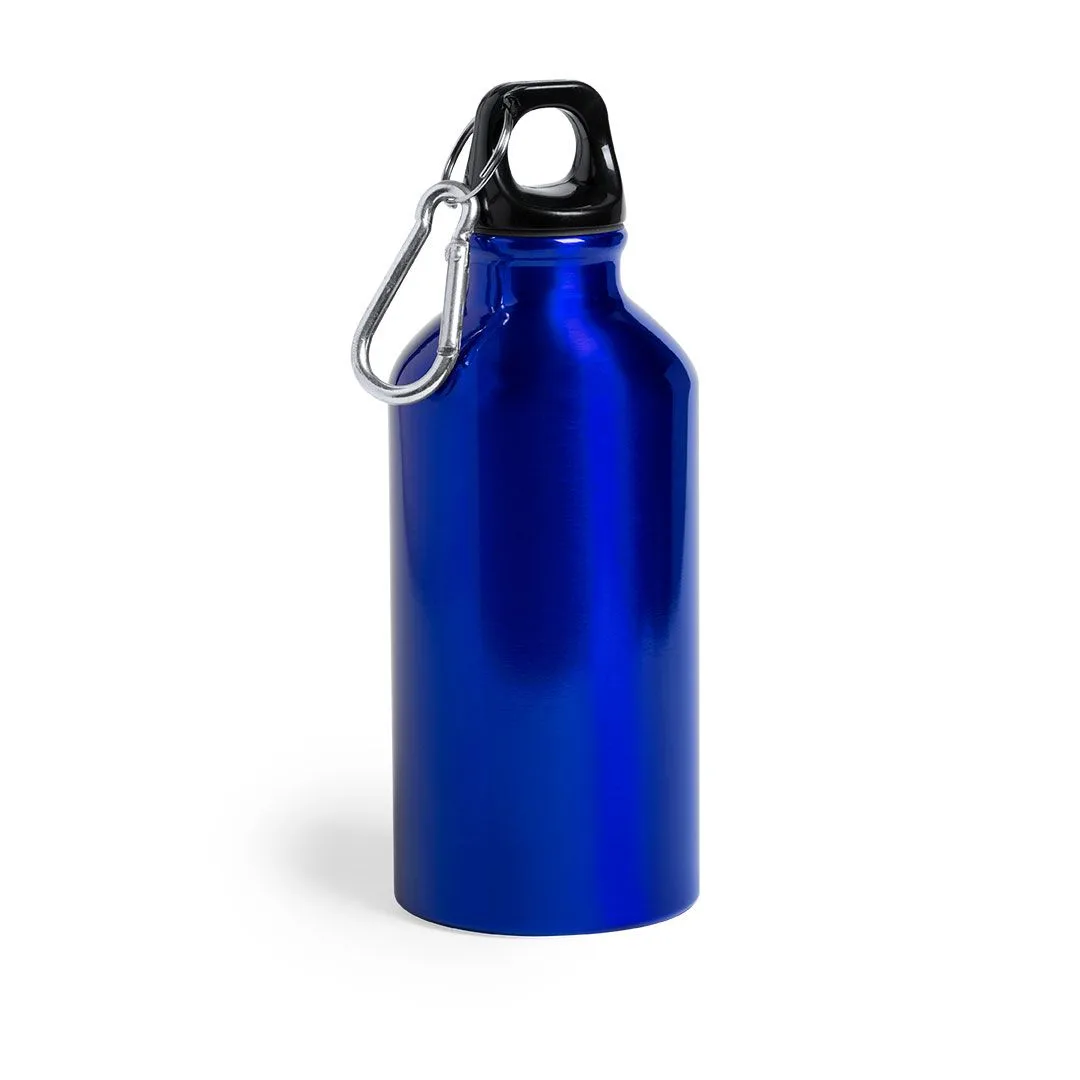 Borraccia in alluminio 400 ml, incisa con il vostro logo nel colore blu