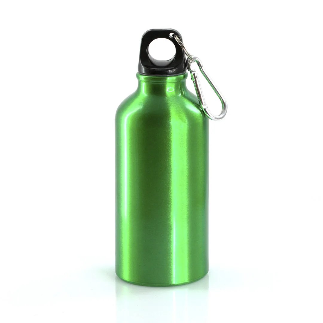 Borraccia in alluminio 400 ml Mento, vista frontale su fondo bianco
