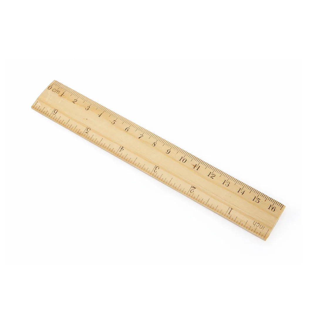 Set Dony, dettaglio del righello da 20 cm in centimetri e pollici