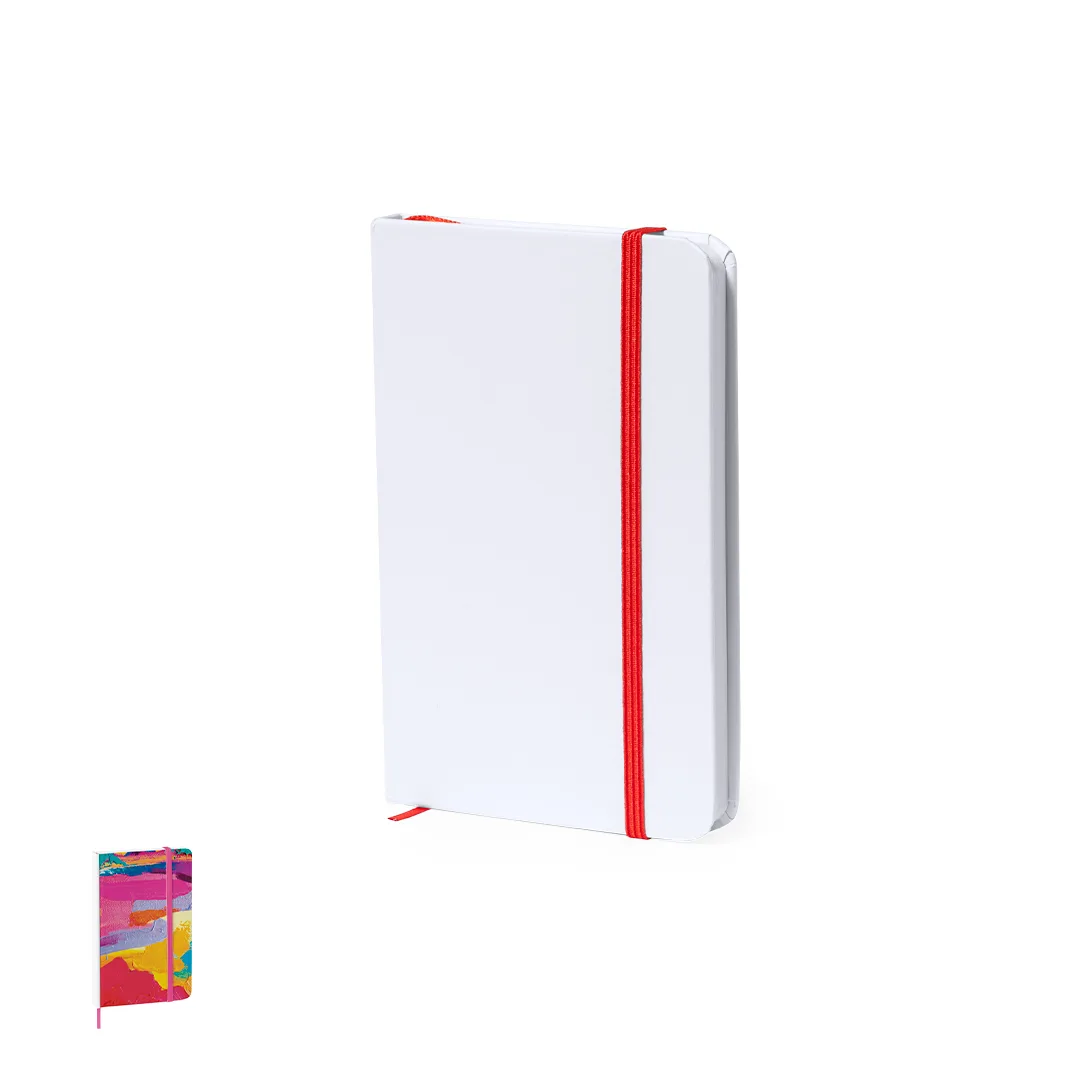 Block notes Yakis in cartoncino bianco, vista frontale su fondo bianco