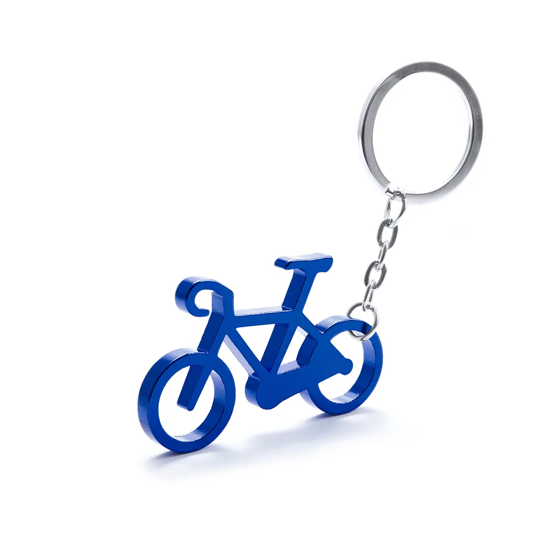 Portachiavi Ciclex in alluminio, sagoma di bicicletta su fondo bianco