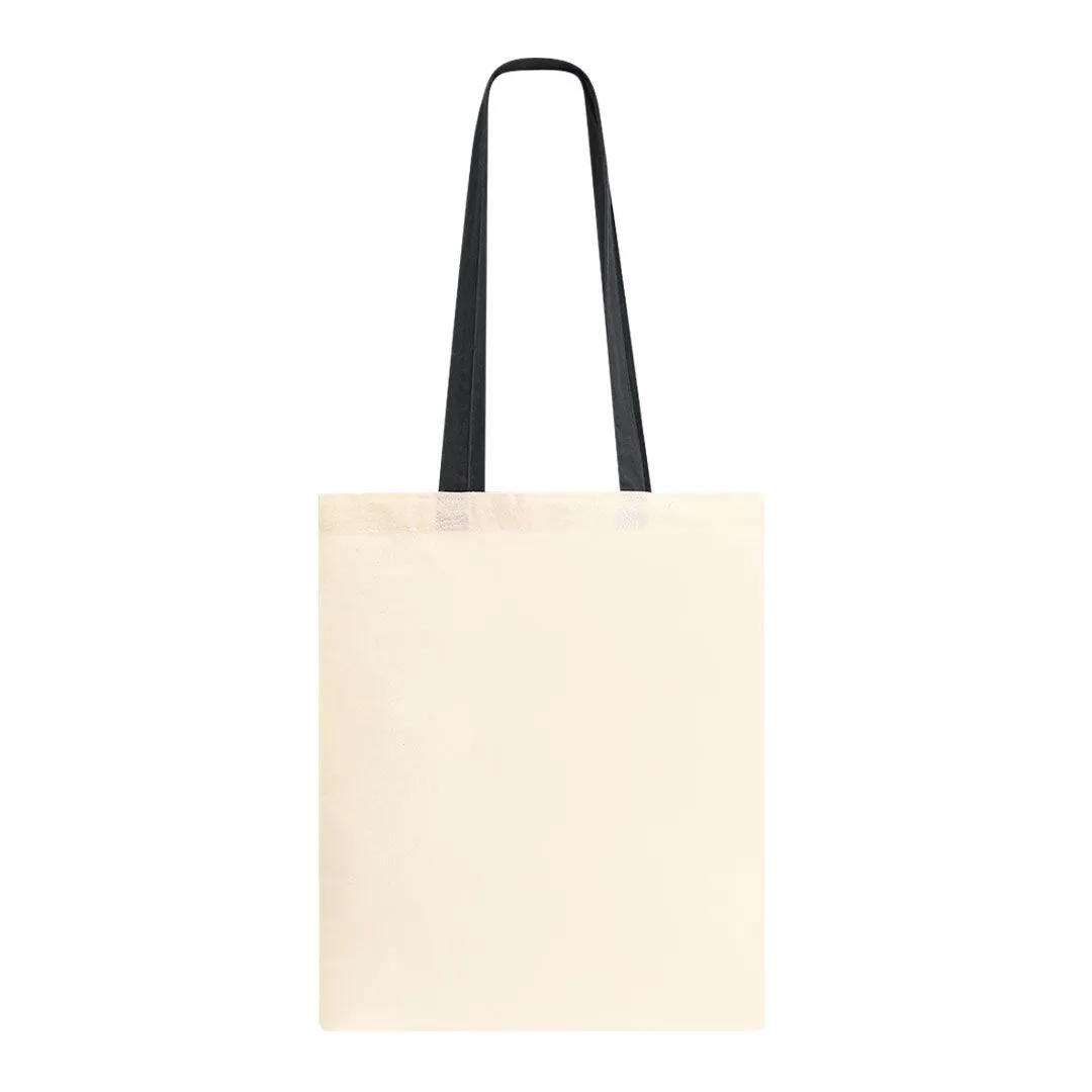 Borsa in cotone con manici colorati nel colore nero