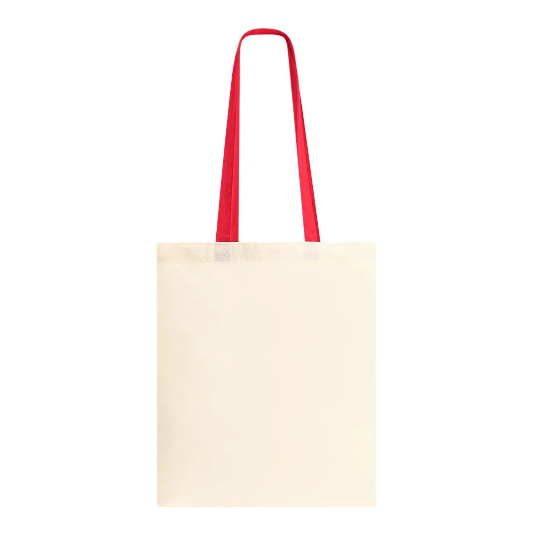 Borsa in cotone con manici colorati nel colore rosso
