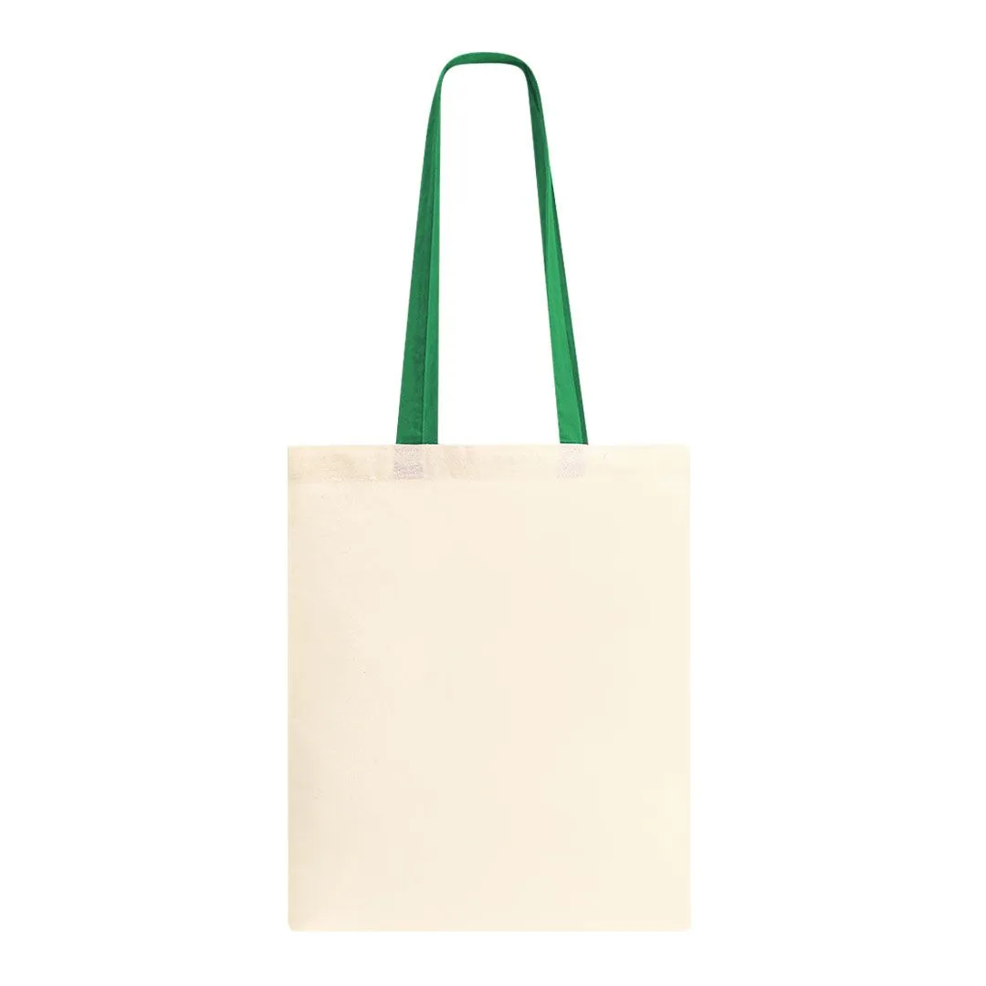 Borsa in cotone con manici colorati nel colore verde