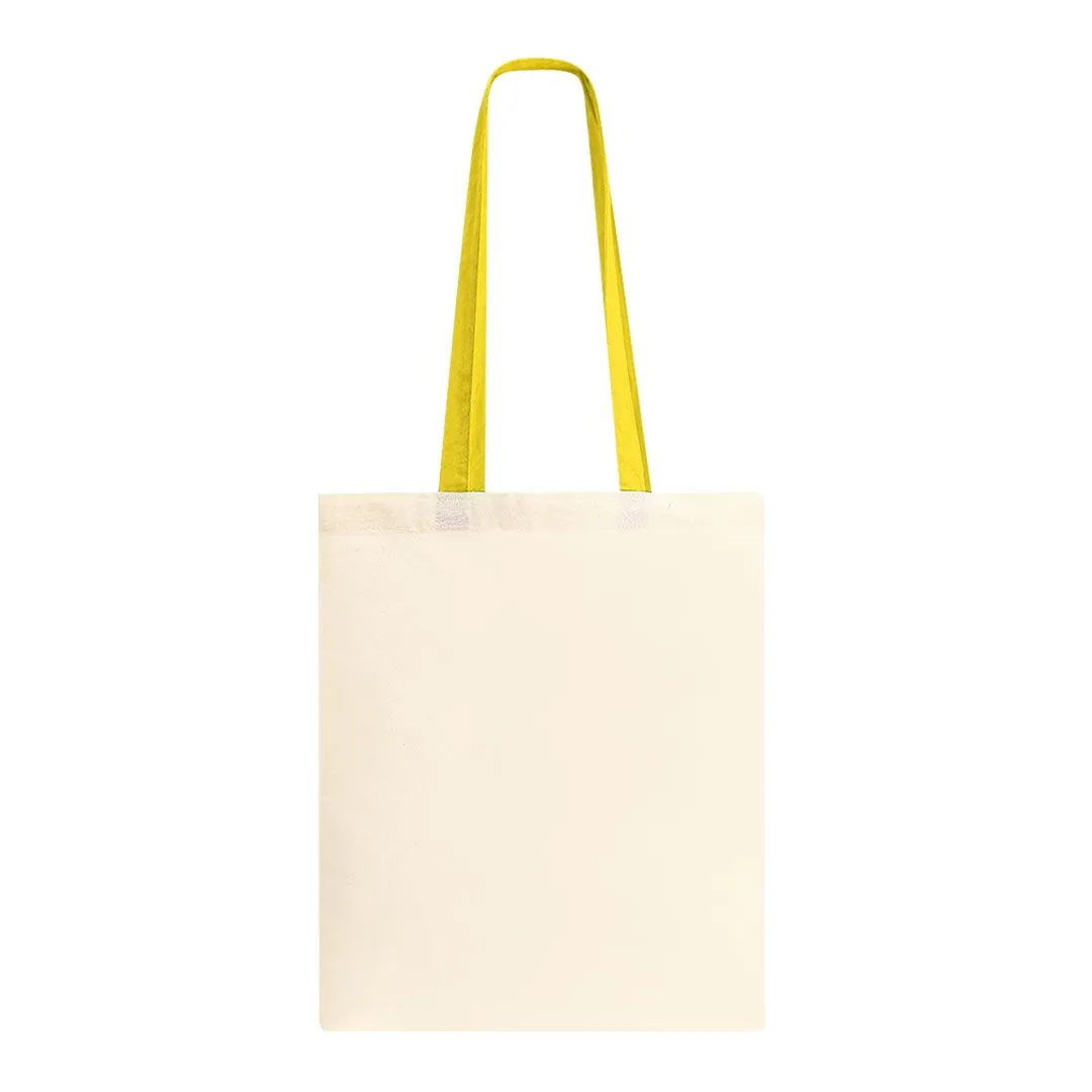 Borsa in cotone con manici colorati nel colore giallo