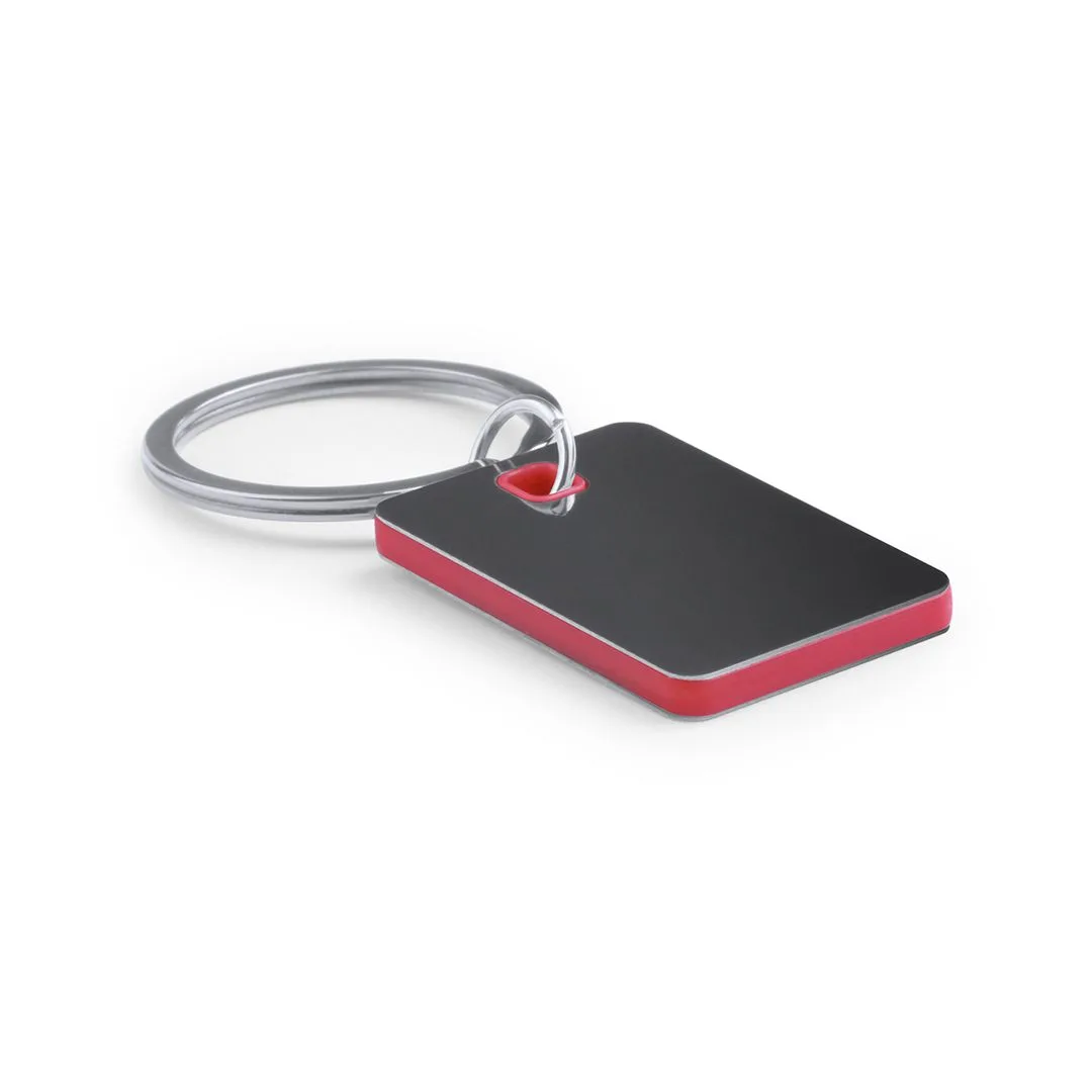 Portachiavi in acciaio inox, inciso con logo o numerazione nel colore rosso