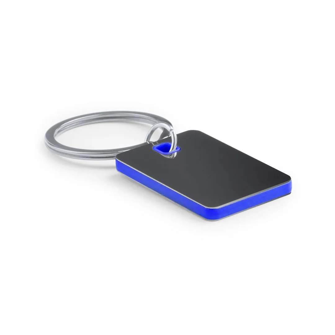 Portachiavi in acciaio inox, inciso con logo o numerazione nel colore blu
