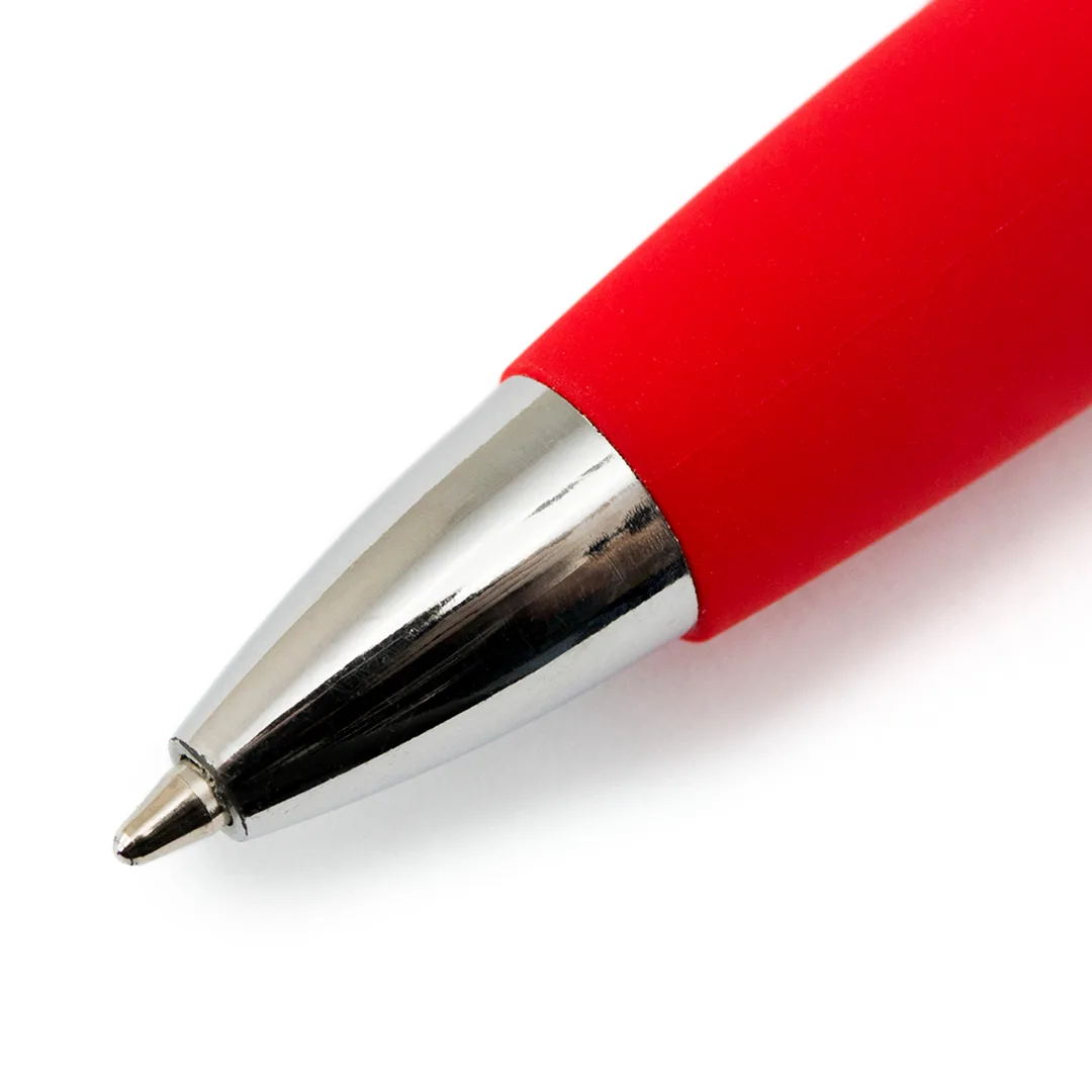 Penna Clexton bicolore con clip in metallo fustellato, vista intera
