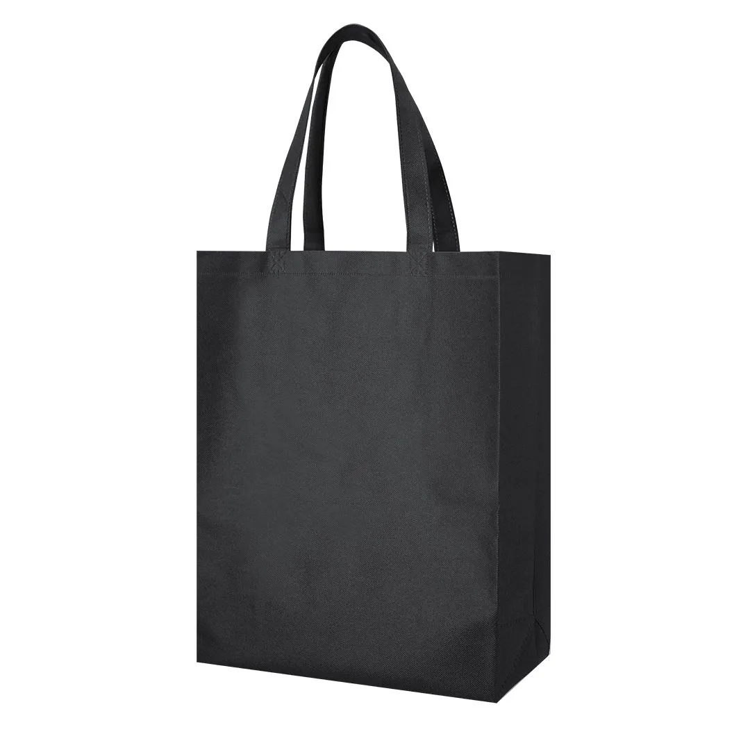 Shopper in TNT con soffietti nel colore nero