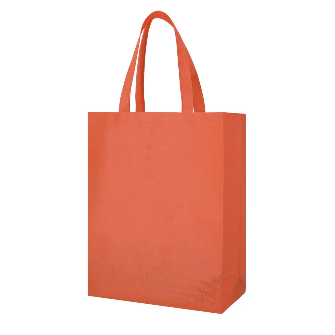 Shopper in TNT con soffietti nel colore arancione
