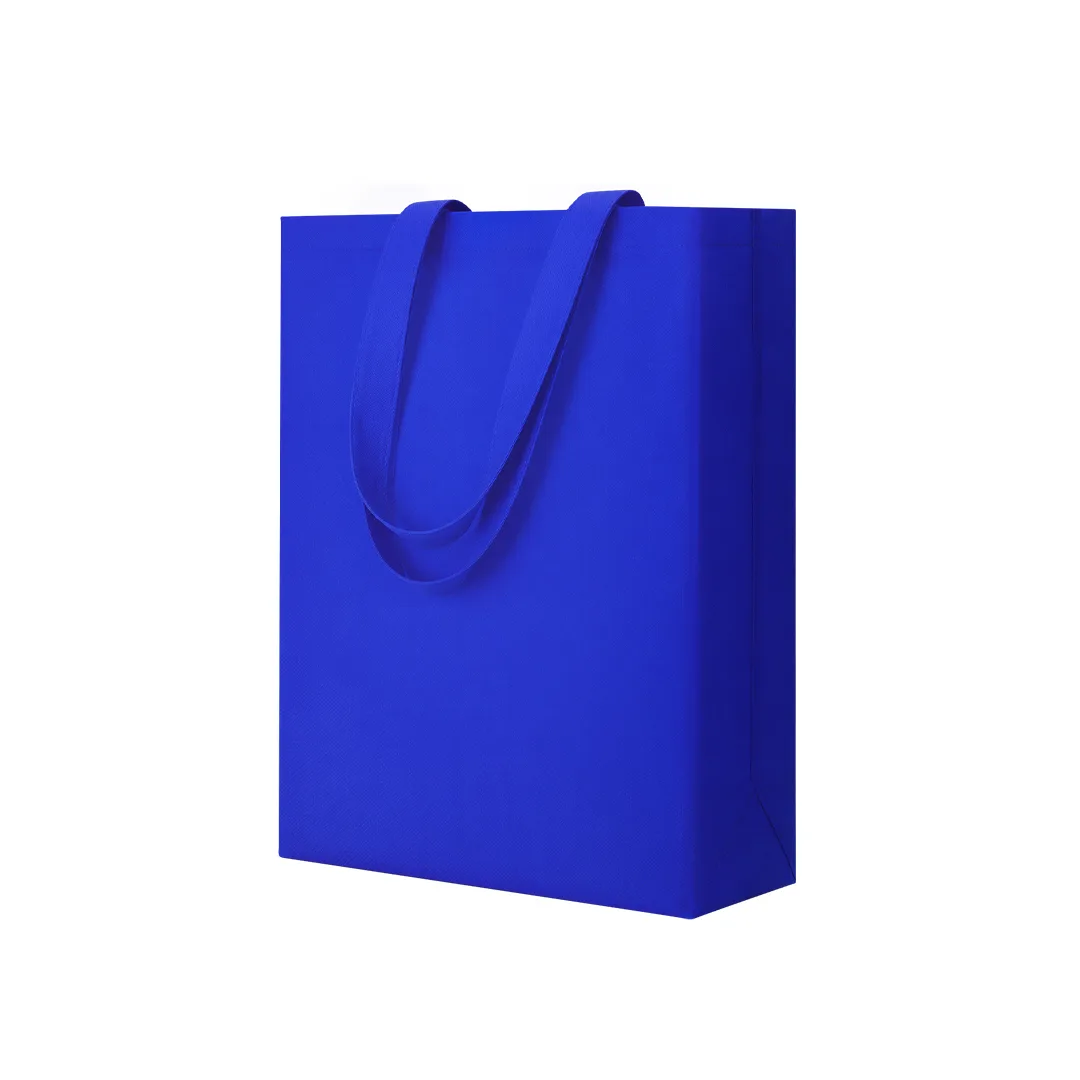 Shopper in TNT Cattyr 32 × 49 × 15 cm, vista frontale su fondo bianco