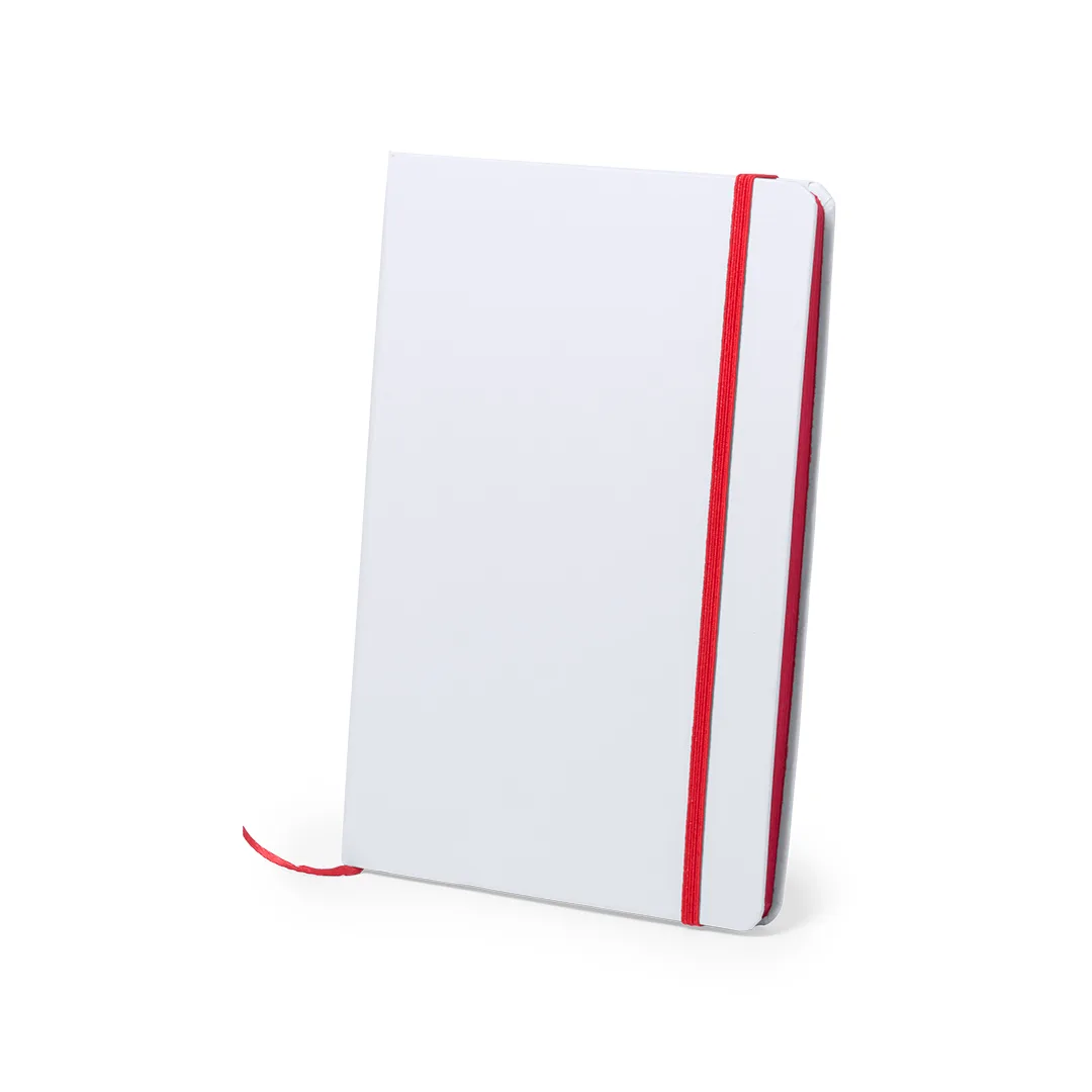 Block notes Kaffol A5 bianco, vista frontale su fondo bianco
