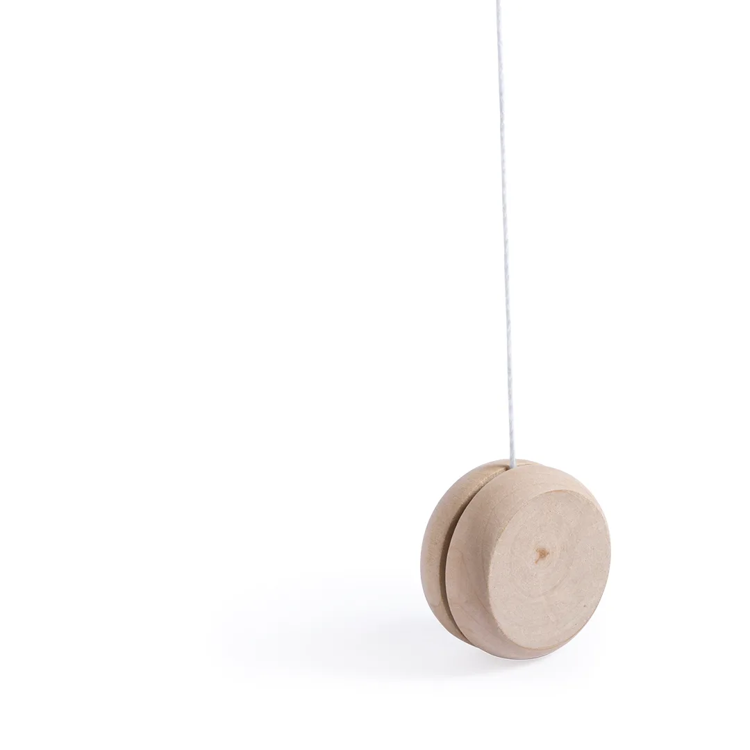 Yo-yo Cretium in legno di pino lucidato con filo di cotone