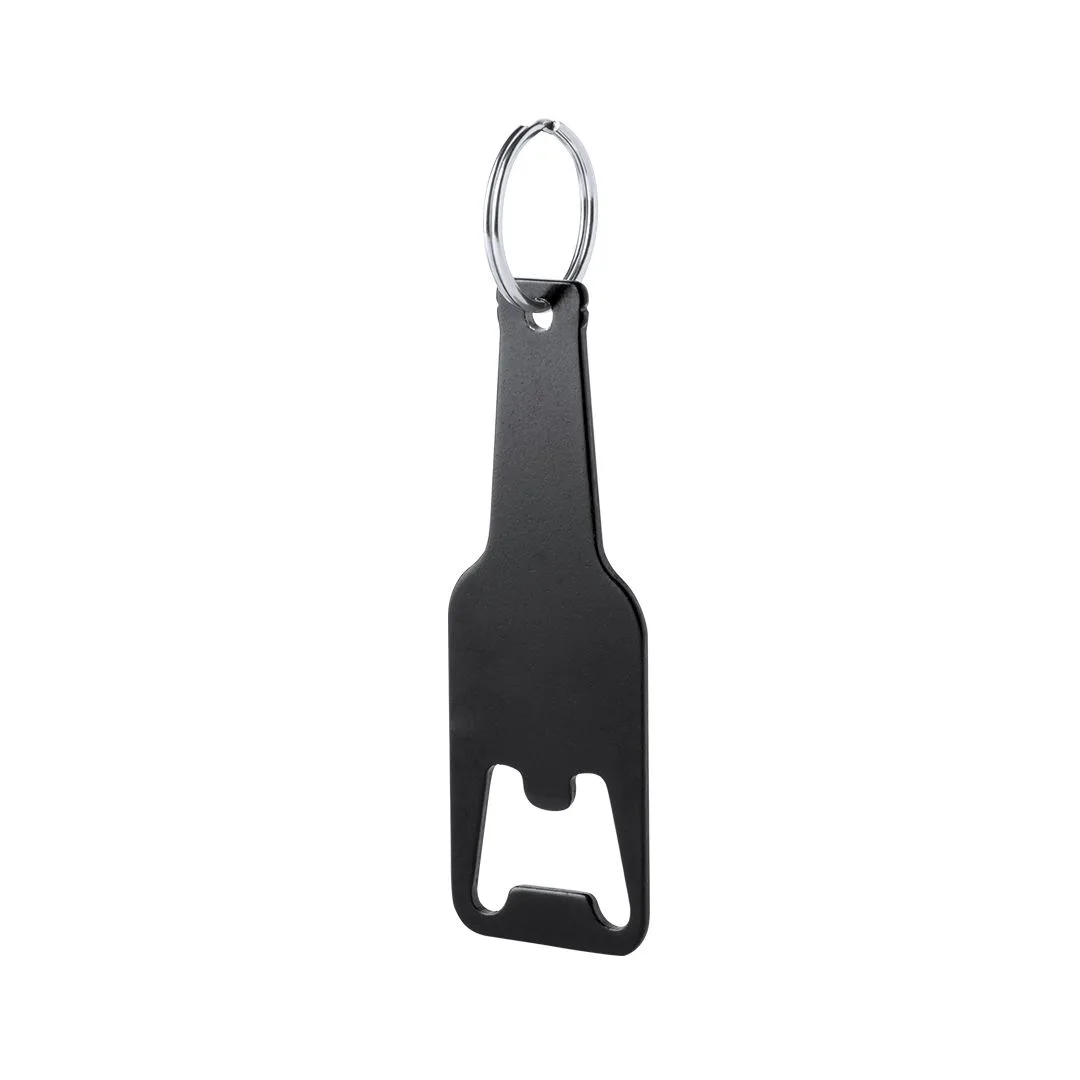 Portachiavi apribottiglia Clevon in alluminio nero