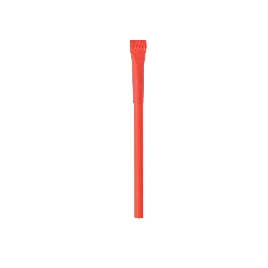 Penna a sfera in cartone riciclato, stampata con il vostro logo nel colore rosso