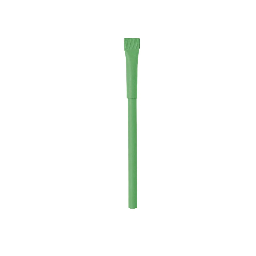 Penna a sfera in cartone riciclato, stampata con il vostro logo nel colore verde