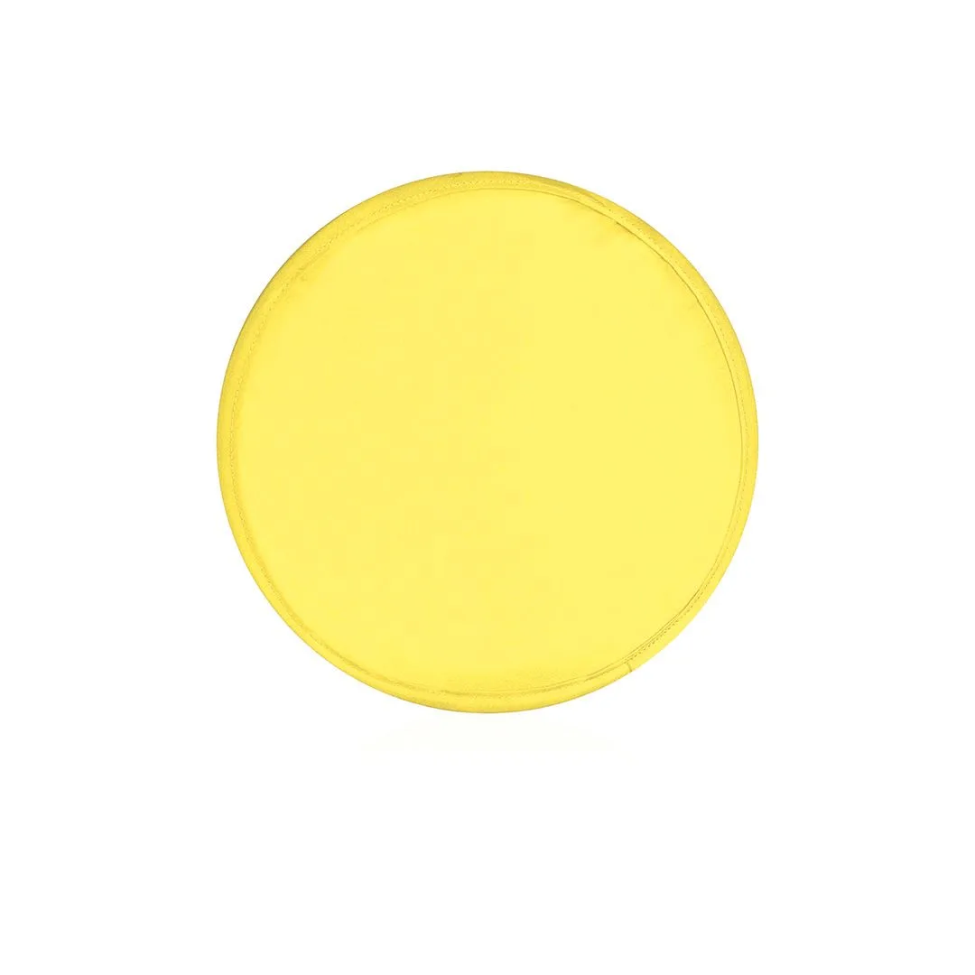 Frisbee pieghevole in tessuto stampato col vostro logo nel colore giallo