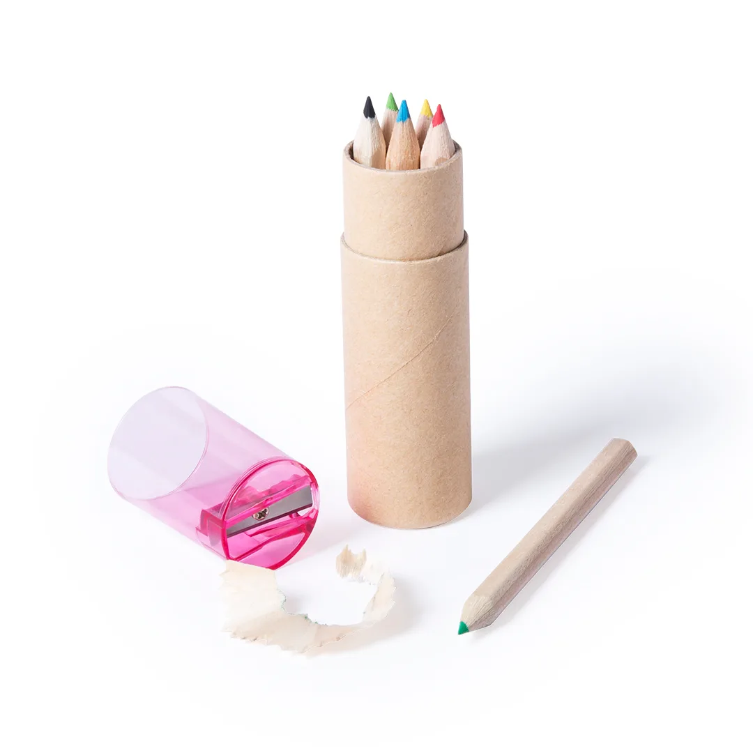 Set Baby, astuccio di cartone con cappuccio trasparente e sei matite colorate