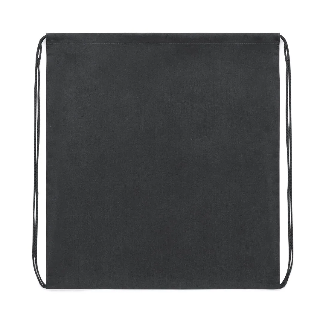 Sacca in cotone con coulisse nel colore nero