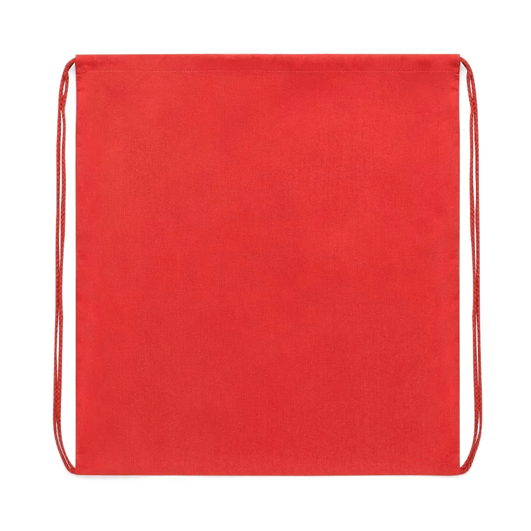 Sacca in cotone con coulisse nel colore rosso