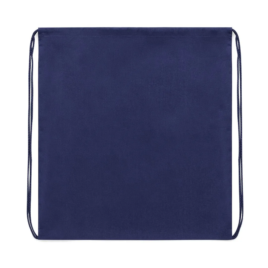 Sacca in cotone con coulisse nel colore blu navy