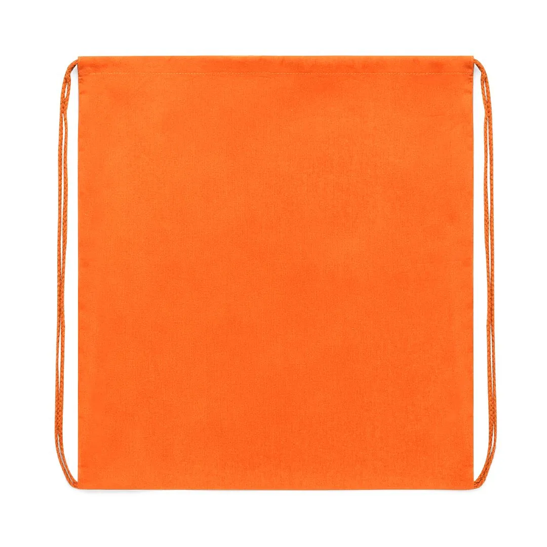 Sacca in cotone con coulisse nel colore arancione