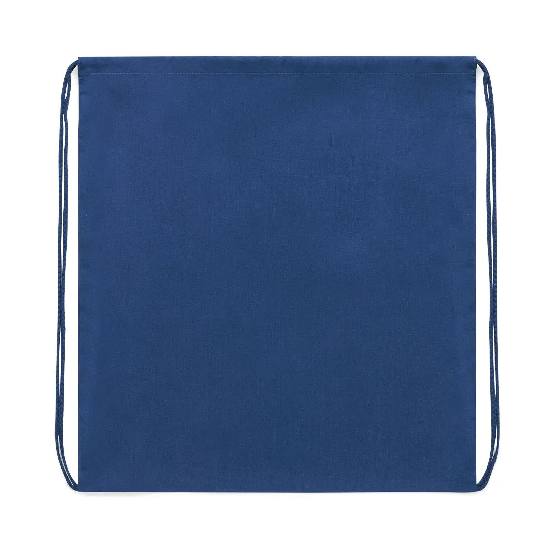 Sacca in cotone con coulisse nel colore blu