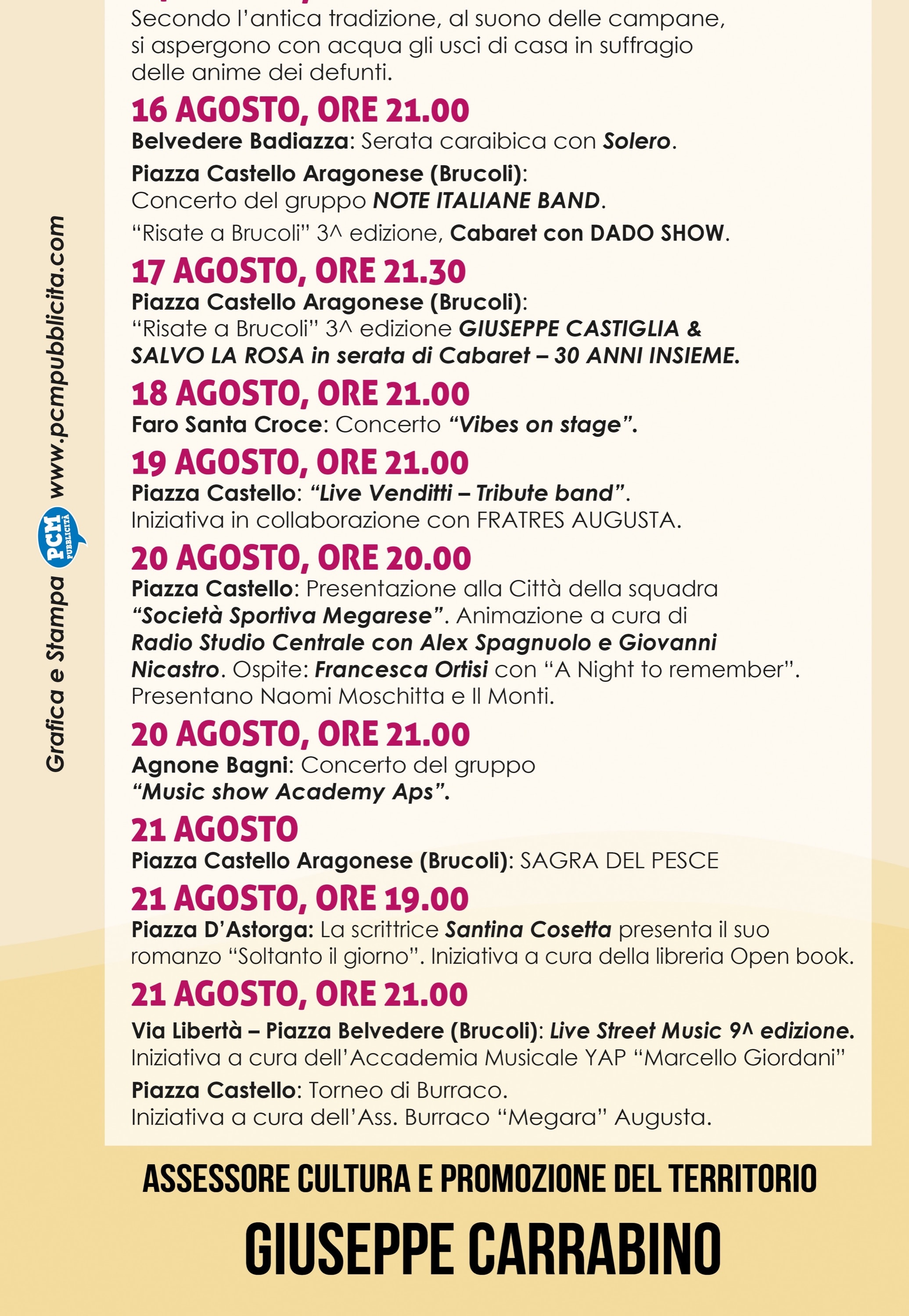 Augusta d'Estate 2026 — Comune di Augusta